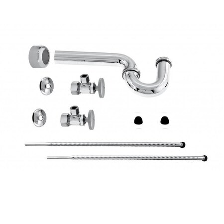 Westbrass Standard Pedestal Lavatory Kit - Round Handles in Polished Chrome D1538L-26